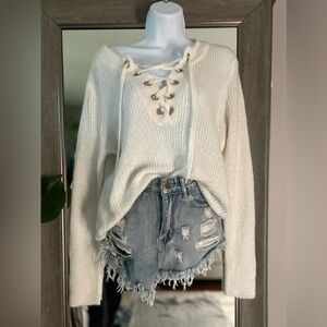 Charlotte Russe Front Tie Sweater